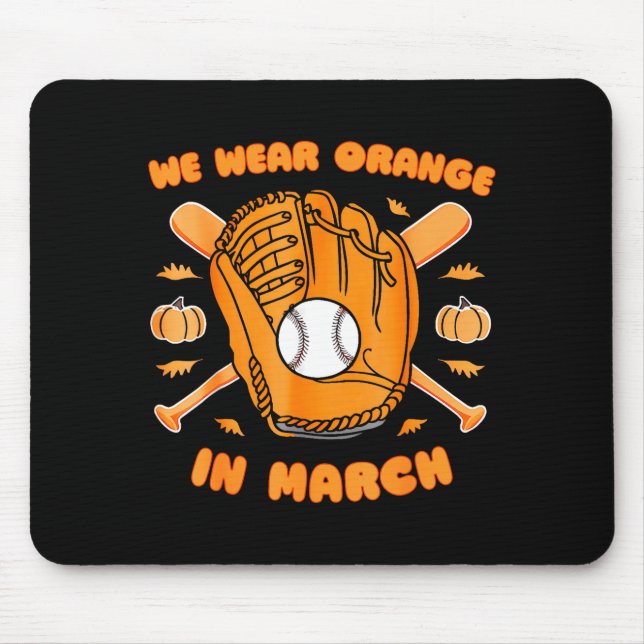 Baseball Multiple Sclerosis Awareness Month Orange Mouse Pad (Front)
