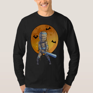 Baseball Mummy Halloween Men Boys Baseball Hallowe T-Shirt