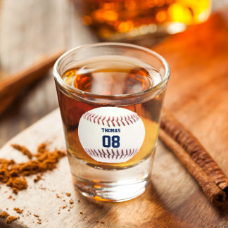 Baseball Name and Number Personalized Shot Glass