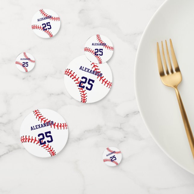 Baseball | Name & Number Confetti (Group)