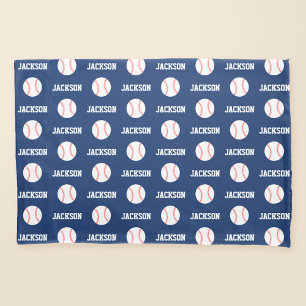 Baseball Name Pattern Navy Blue Pillowcase