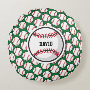 Baseball Name Round Sports Kids Decor Fun Round Pillow