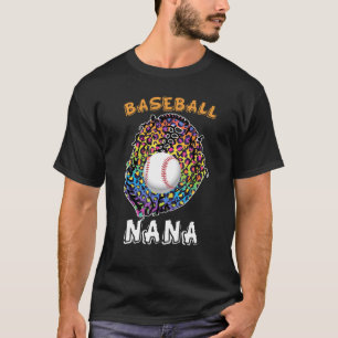 Baseball Nana Leopard Game Day Baseball  Mothers D T-Shirt