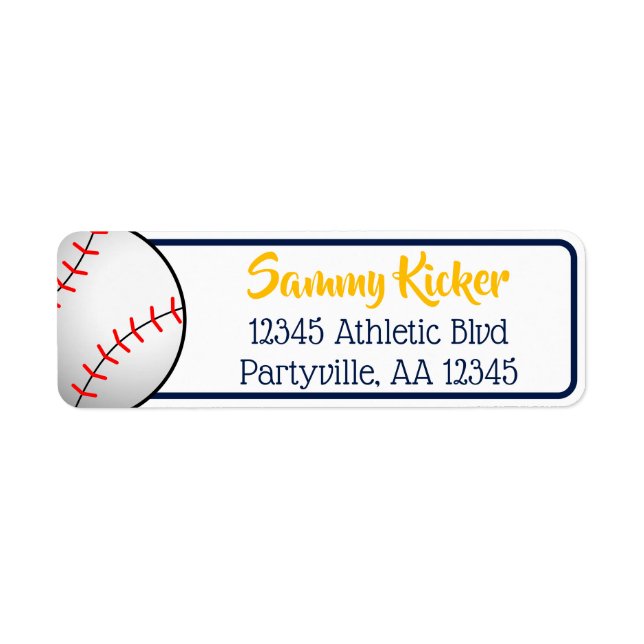 Baseball Navy & Gold Address (Front)