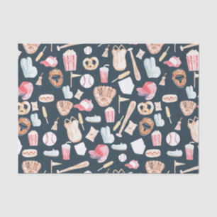 Baseball Navy Texture Tissue Paper