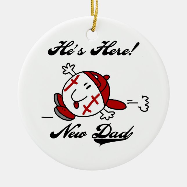 Baseball New Dad T-shirts and Gifts Ceramic Ornament (Front)