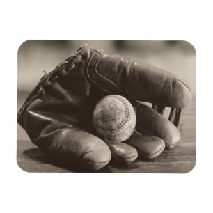 Baseball Nostalgia - Mitt and Baseball Magnet