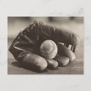 Baseball Nostalgia - Mitt and Baseball Postcard