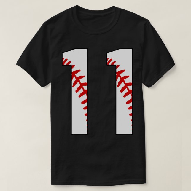 Baseball Number 11 11 Baseball  Jersey Favourite P T-Shirt (Design Front)