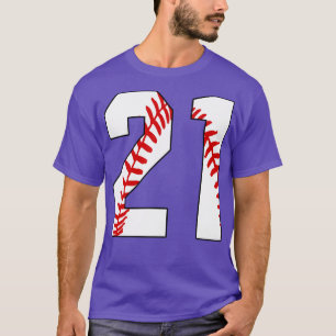Baseball Number 21 21 Baseball  Jersey Favourite P T-Shirt