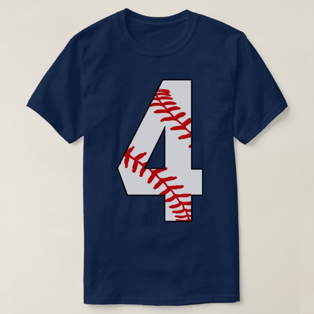 Baseball Number 4 4 Baseball  Jersey Favourite Pla T-Shirt (Design Front)