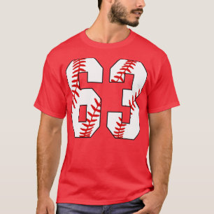 Baseball Number 63 63 Baseball  Jersey Favourite P T-Shirt