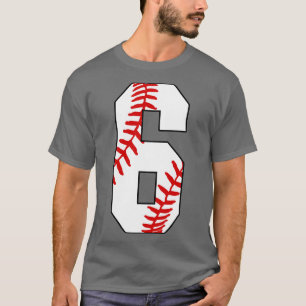 Baseball Number 6 6 Baseball  Jersey Favourite Pla T-Shirt