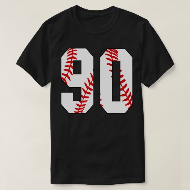 Baseball Number 90 90 Baseball  Jersey Favourite P T-Shirt (Design Front)