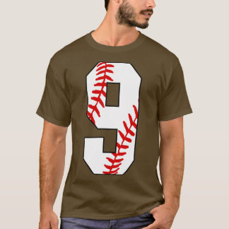 Baseball Number 9 9 Baseball  Jersey Favourite Pla T-Shirt
