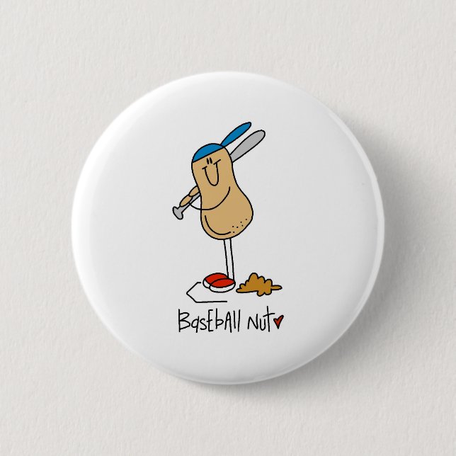 Baseball Nut 2 Inch Round Button (Front)