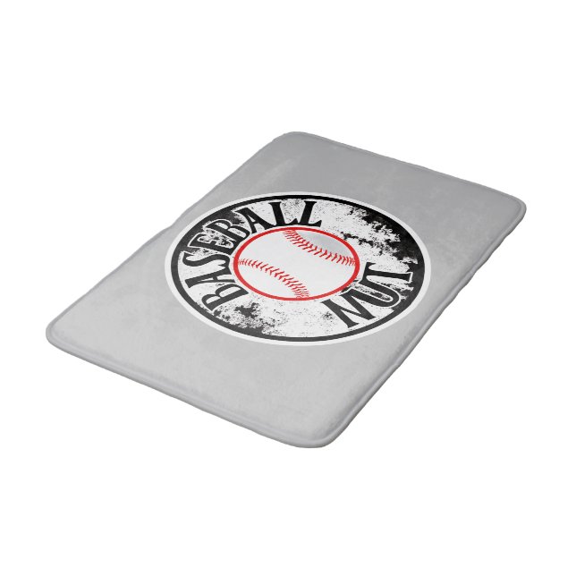 Baseball nut  bath mat (Angled)