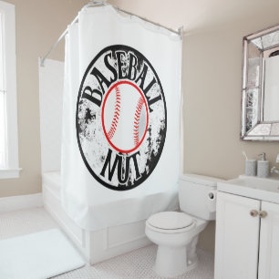 Baseball nut  shower curtain