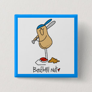 Baseball Nut T-shirts and Gifts 2 Inch Square Button