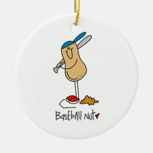 Baseball Nut T-shirts and Gifts Ceramic Ornament