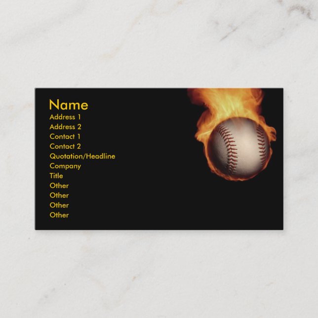 Baseball On Fire Profile Card (Front)