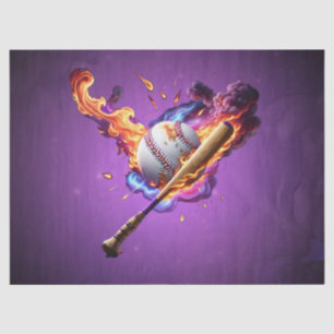 Baseball on Fire. Tissue Paper
