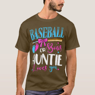 Baseball Or Bows Auntie Loves You Pink or Blue Gen T-Shirt