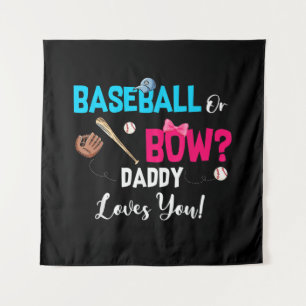 Baseball Or Bows Gender Reveal Party Daddy Loves Tapestry