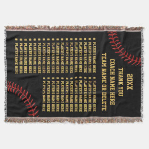Baseball or Softball Coach Gift Ideas, ALL Players Throw Blanket