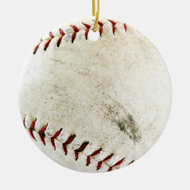 Baseball or Softball - Dirty and well loved! Ceramic Ornament (Front)