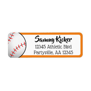 Baseball Orange & Black Address