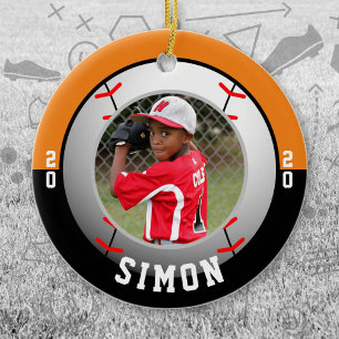 Baseball Orange Black Team Colours Ceramic Ornament