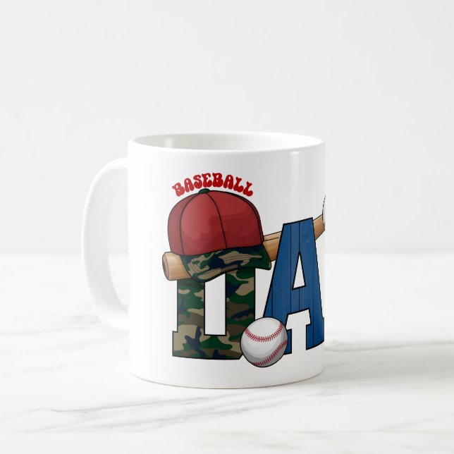 Baseball Papa Mug - Cadeau Parfait pour les pères  (Devant gauche)