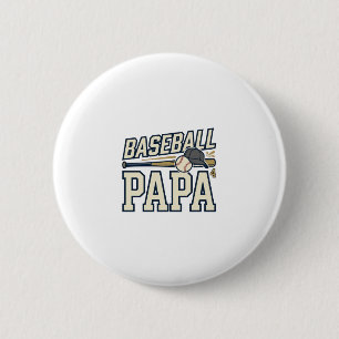 Baseball Papa Vintage Engraving Shirt Design_1 2 Inch Round Button
