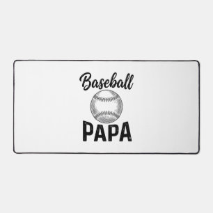 Baseball Papa Vintage Engraving Shirt Design_1 Desk Mat