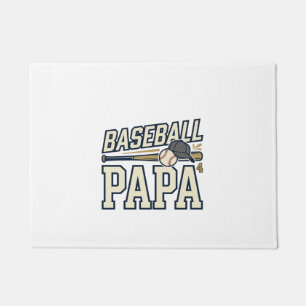 Baseball Papa Vintage Engraving Shirt Design_1 Doormat
