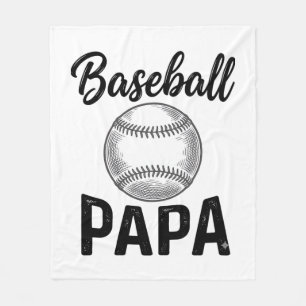 Baseball Papa Vintage Engraving Shirt Design_1 Fleece Blanket