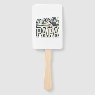 Baseball Papa Vintage Engraving Shirt Design_1 Hand Fan