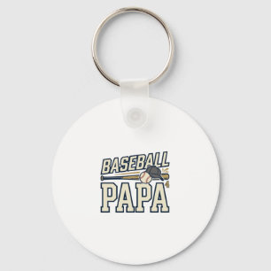Baseball Papa Vintage Engraving Shirt Design_1 Keychain