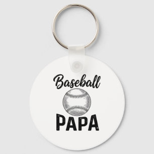 Baseball Papa Vintage Engraving Shirt Design_1 Keychain