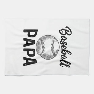 Baseball Papa Vintage Engraving Shirt Design_1 Kitchen Towel