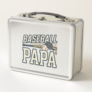 Baseball Papa Vintage Engraving Shirt Design_1 Metal Lunch Box