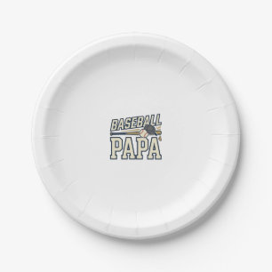 Baseball Papa Vintage Engraving Shirt Design_1 Paper Plate