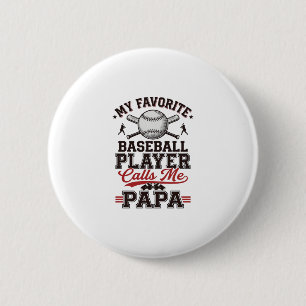 Baseball Papa Vintage Engraving Vector Design_1 2 Inch Round Button