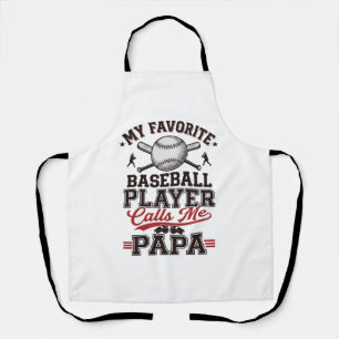 Baseball Papa Vintage Engraving Vector Design_1 Apron