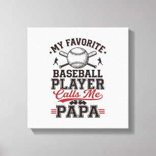 Baseball Papa Vintage Engraving Vector Design_1 Canvas Print