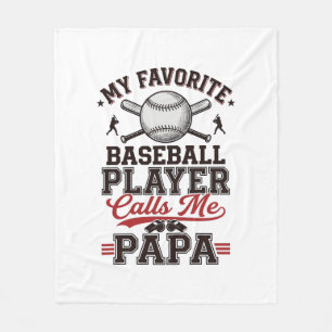Baseball Papa Vintage Engraving Vector Design_1 Fleece Blanket