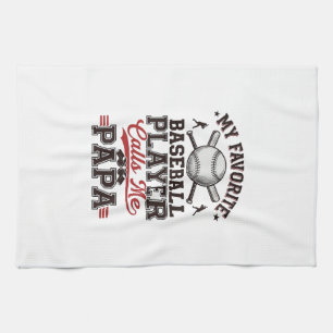 Baseball Papa Vintage Engraving Vector Design_1 Kitchen Towel