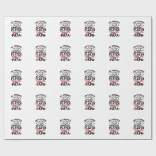 Baseball Papa Vintage Engraving Vector Design_1 Wrapping Paper