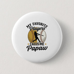 Baseball Papaw Favourite Players Vintage Shirt Des 2 Inch Round Button